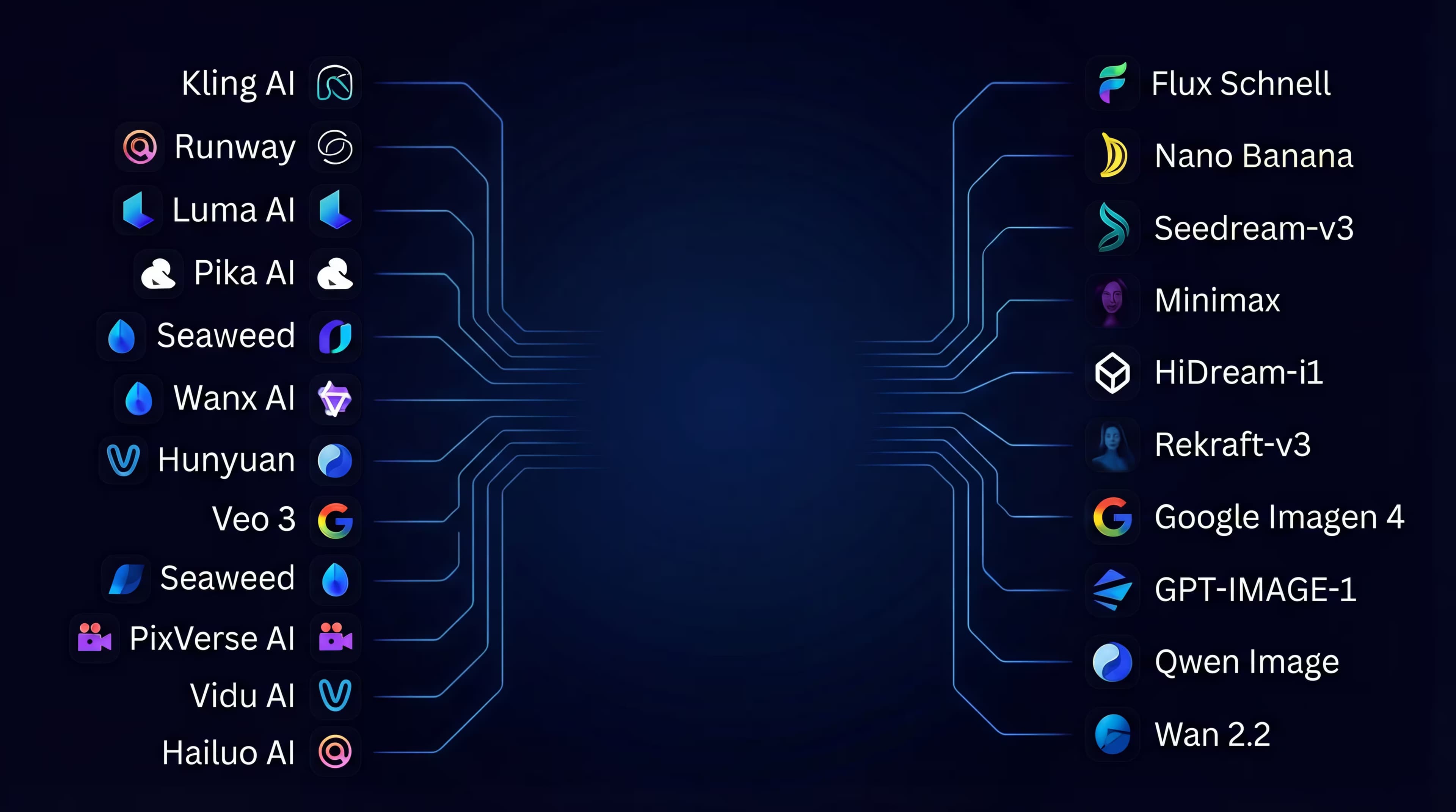 AI Visual generation background showing multi-modal capabilities